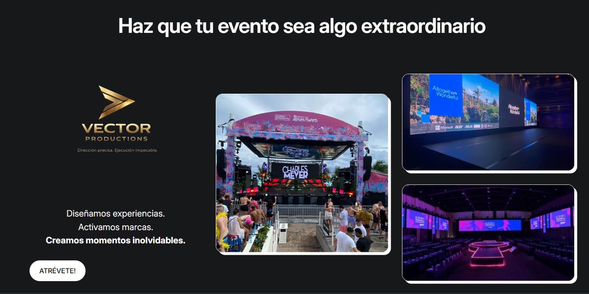 Portada del sitio vector-productions.com